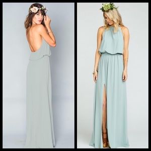 heather halter dress silver sage crisp